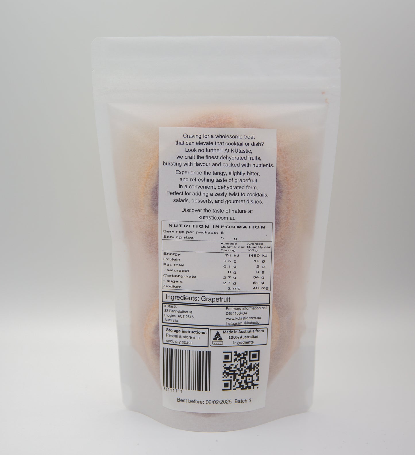 Dehydrated/ dried Grapefruit